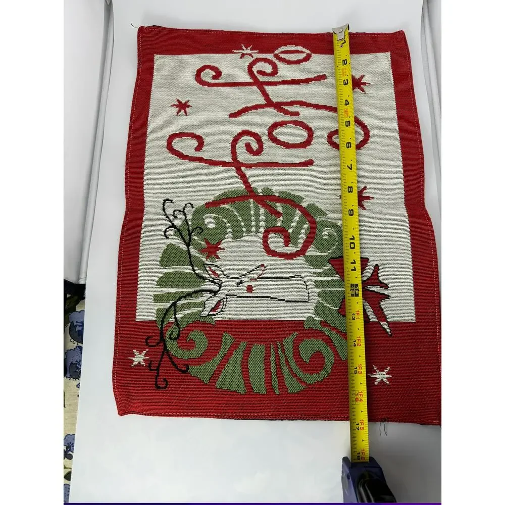 Vintage Christmas Ho Ho Ho Holiday‎ Placemat Raindeer